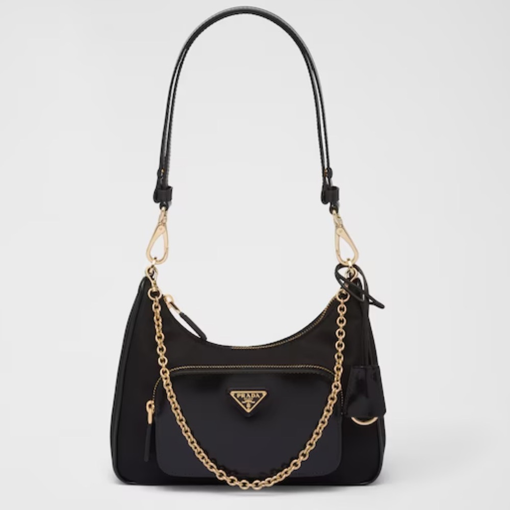PRADA 2023 Re-Nylon and Brushed Leather Mini-Bag